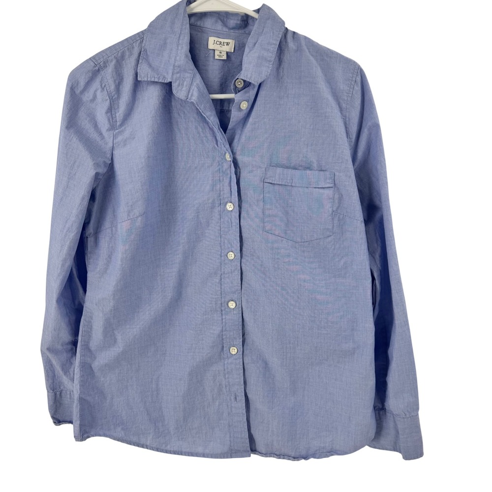 J.Crew Re-Imagined Blue Chambray Button Down Shirt Womens Size S Long Sleeve - Picture 5 of 9